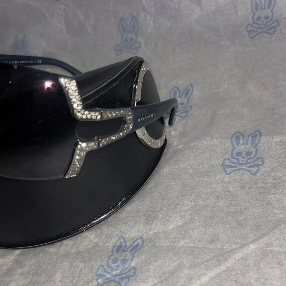 Bulgari Gradient Black Sunglasses with Silver Detail - Picture 9 of 12